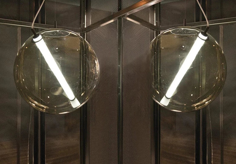 Modern minimalist smoke grey led glass pendant light restaurant lighting decoration light fixture chandelier